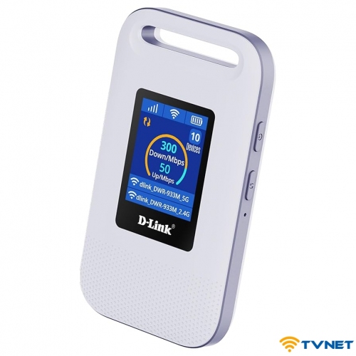 Bộ phát Wifi 4G+ Dlink DWR 933M Cat6 tốc độ 300Mbps. Wifi 6 AX600 cực mạnh- Hỗ trợ 64 User - Hàng chính hãng bảo hành 3 năm