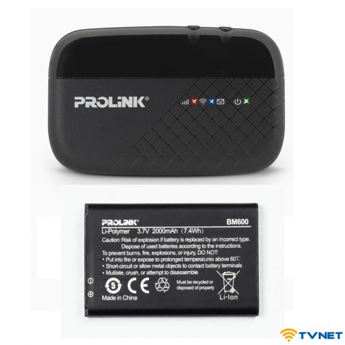 Pin DWRr600b dùng cho bộ phát Wifi 4G Prolink PRT7011L dung lượng 2000mAh. Pin mới bảo hành 1 đổi 1