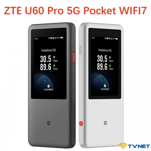 Bộ phát Wifi 5G ZTE U60 PRO MU5250 WiFi 7 tốc độ 4.29Gbps. - Hỗ trợ 64 kết nối - Pin 10000mAh - Mạng 5G SA/NSA cực mạnh