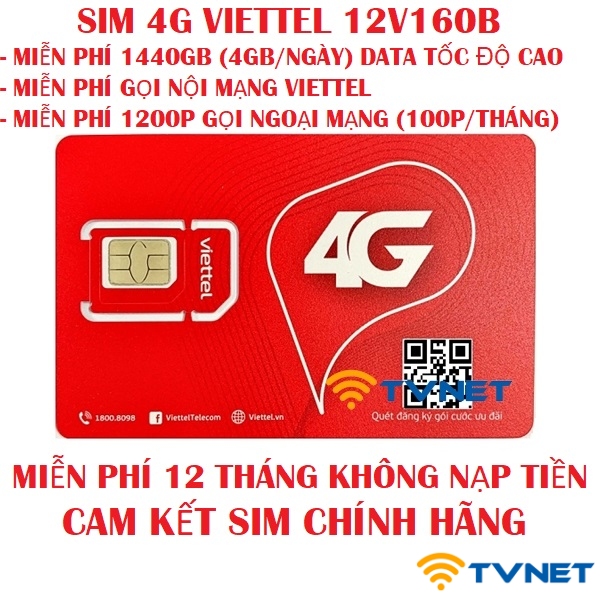 sim 4g viettel 12v160b